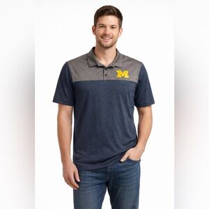 Colosseum Mens Michigan Wolverines‎ Polo Shirt Athletic Casual XL
